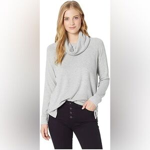 cupcakes & cashmere Light Gray Cowl Neck Sweater